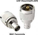 Boobrie 2 x coaxial adapter bnc uhf jungtis pl 259 uhf male į bnc female ne&scaron;iojamos radijo antenos adapteris, skirtas so239/rf antenai/belaidžio lan periferijai/wlan radijui