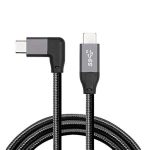 Cablecc 10 gbps usb-c usb 3.1 type c gen2 vyri&scaron;kas duomenų vaizdo 100w kabelis 90 laipsnių kairės de&scaron;inės kampu su e žymekliu 50 cm