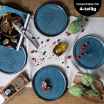 Moritz & Moritz Solid 4 x mažos lėk&scaron;tės 21 cm - akmens masės lėk&scaron;čių rinkinys desertinėms, torto, pusryčių lėk&scaron;tėms - indų rinkinys serviravimui