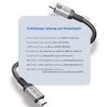 Hb-digital 2 m usb c kabelis usb 4.0 gen3 greito įkrovimo kabelis iki 240 w įkrovimo kabelis duomenų kabelis 20 gbps 8k 60 hz 4k nailono pynė, skirtas iphone 16 15 pro samsung galaxy s23 s22 s21 pixel 7 ipad pro