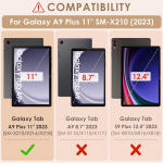 Katumo dėklas, skirtas samsung galaxy tab a9 plus / a9+ 11 colių 2023 sm-x210 / x216 / x218 su s pen laikikliu, itin plonas premium pu odos dėklas su automatine pažadinimo / užmigdymo funkcija
