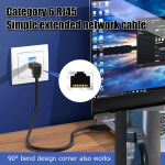 Yacsejao Cat6 90&deg; Kampu Ethernet Kabelis Rj45 1m