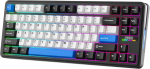 Epomaker th85 qmk/via custom mechaninė žaidimų klaviatūra, belaidė, hot swap creamy žaidimų klaviatūra, usb/2.4ghz/bluetooth, gasket mount, skirta pc/mac/office/gaming (black & blue, creamy jade switch)