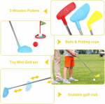 Skikhn mini golfo rinkinys vaikams, 12 dalių mini golfas vaikams 3-8 metų, mini golfas namams, mini golfas su kamuoliukais ir i&scaron;traukiamais golfo lazdomis vaikams, vaiki&scaron;kas žaislas naudojimui lauke ir viduje