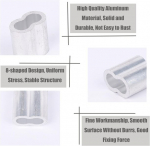 30 vnt. 6 mm aliuminio įvorių rinkinys, aliuminio spaustukai, aliuminio presavimo spaustukai, presavimo spaustukai, vielinių lynų spaustukai, aliuminio presavimo spaustukai, tvirti lynų spaustukai 6 mm plieniniam trosui, guminių lynų vielinis lynas