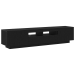 TV spintelė su LED &scaron;viesom Juoda 180x35x40 cm I&scaron;dirbta medis