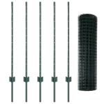 Sodo tvoros rinkinys 2 vnt. Žalia PVC dengtas plienas 10 x 1 m