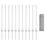 Aptvarų stulpai 11 vnt U-kanalas 80 cm Cinkuotas plienas,&Scaron;e&scaron;iakampis aptvaras 0.8x25 m Cinkuotas plienas