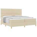 Box Spring lova su čiužiniu kreminė 200x200 cm audinys