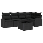 6 dalių sodo sofa rinkinys su pagalvėlėmis, smėlinė poli ratanas