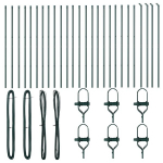 Tvorelės Stulpai 26 vnt Žalia &Oslash;32 mm 210 cm Cinkuotas Plienas