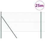 Hexagoninė tvora Žalia 1.4x25 m Plienas,Tvoros stulpai 13 vnt. Žalia &Oslash;32 mm 190 cm Cinkuotas plienas