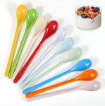 Jiangzhib 10 vnt. ilgų plastikinių &scaron;auk&scaron;telių kiau&scaron;iniams, spalvingi plastikiniai &scaron;auk&scaron;teliai, spalvingi melamino imitacijos porcelianiniai ledų &scaron;auk&scaron;teliai, plastikiniai &scaron;auk&scaron;teliai, daugkartiniai desertiniai &scaron;auk&scaron;teliai, uogienės &scaron;auk&scaron;teliai