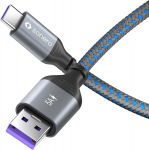 Sonero Usb-c į Usb-a įkrovimo laidas, 2m, 5v/5a, pilkai-mėlynas