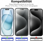 New'c 3 vnt. privatumo apsaugos rinkinys, skirtas iphone 15 pro max, iphone 15 plus, grūdintas stiklas (6,7 colio), subalansuotas 28 laipsnių apsaugos kampas su akių apsauga, itin patvarus 9h kietumas, be burbuliukų