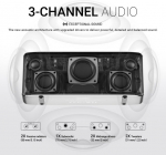 Bogasing S8 Pro Max Bluetooth garsiakalbis, 3 kanalų muzikos grotuvas su erdvinio garso efektu, 5 garsiakalbiai ir 2 pasyvūs radiatoriai, Bluetooth dėžutė, Eq, Tf kortelė, Aux, belaidžiai garsiakalbiai (sidabrinis)