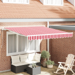Automatinė įtraukiama markizė raudona ir balta 300x250 cm