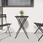 Sulankstomas Bistro Stalas Antracito &Oslash;50x71 cm Padengtas Pulviniu Metalu