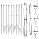 Skirtingų stulpelių komplektas su smaigaliu 13 vnt &Oslash;32 mm 140 cm Cinkuotas plienas