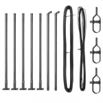 Tvorelių Stulpai su Pagrindo Plok&scaron;telėmis 7 vnt &Oslash;32mm 50cm Cinkuotas Plienas