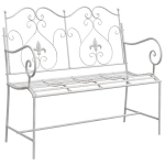 suolas Baltas Metalas 104 x 54 x 93 cm Patvarus Lauko suolas