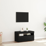 televizoriaus spintelė su LED ap&scaron;vietimu, juoda, 75x35x40 cm, dirbtinė mediena