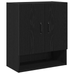 Juodas sieninis spintas 60x30x70 cm, pagamintas i&scaron; inžinerinės medienos