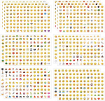 &Scaron;ypsenėlių lipdukai, 14 lapų, emoji lipdukai, tinkami dekoruoti i&scaron;karpų albumus, sąsiuvinius, mobiliuosius telefonus ir kt. animacinių filmukų spausdinimo popieriniai atlygio lipdukai