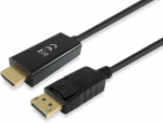 Equip 119392 displayport adapteris/displayport kabelis su hdmi male 5 m juodas