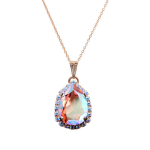 Kaklo papuo&scaron;alas moterims DiamondSky Celestial Drop III (Rose Peach Shimmer) su Swarovski kristalais