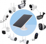4 W saulės baterija apsaugos kameroms, Dc 5 V micro Usb ir Usb C jungties saulės baterija, Ip65 vandeniui atsparus saulės įkroviklis, skirtas Eufycam/arlo Essential Spotlight/xl Spotlight kameroms (balta)