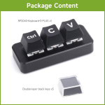Waveshare ctrl c/v spartusis klavi&scaron;as programuotojams, 3 klavi&scaron;ų klaviatūra, naudoja rp2040 mikrovaldiklio lustą, programuojama klavi&scaron;o funkcija, dvigubi type-c prievadai, plug and play be tvarkyklių - plus versija
