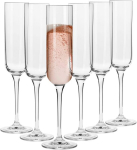 Krosno - kri&scaron;tolinės taurės &scaron;ampanui, 6 vnt., 170 ml, Glamour kolekcija - taurės prosecco, taurės &scaron;ampanui, taurės mimozai, modernios - galima plauti indaplovėje