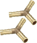 Sourcing map žalvarinis tri&scaron;akis jungtis žarnos sujungimui Y formos 3 krypčių adapteris 8 mm