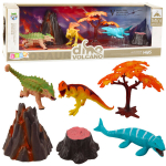 Figūrėlių rinkinys Dinozaurų vulkanas, 6 vnt.