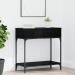 Konsolinis staliukas Juodas ąžuolas 75x34.5x75 cm Inžinerinė mediena