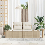 2-vietė lauko sofa su saugojimu ir pagalvėmis smėlio poli ratanas