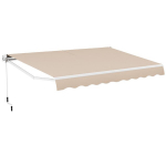 Costway markizės su alkūnine balkono markize apsauga nuo saulės &scaron;arnyrinė markize 400 x 250 cm smėlio spalvos