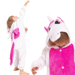 Pižama Vaikams, Vaiki&scaron;kas Kigurumi Kostiumas, Vienaragis, Rožinis, 125-135 Cm