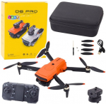 Nuotoliniu būdu valdomas D6 PRO dronas su dvejomis HD kameromis LED žibintais, oranžinis