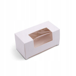 Dėžutės macaroon saldainiams su langeliu 10x4,5x4,5 cm 100 vnt., Dėžutės macaroon saldainiams su langeliu 10x4,5x4,5 cm 100 vnt.