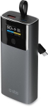 Atsarginis maitinimo &scaron;altinis ("Power Bank") SBS 8018417499388 Powerbank SBS 10000mAh PD 20W z wyświetlaczem LCD i wbudowanym kablem USB-C - szary
