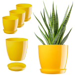 KADAX vazono vazono dangtelis 16cm gėlių stovas su stovu geltonas plastikinis 3vnt.