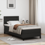 Box spring lova su čiužiniu juoda 100x200 cm dirbtinė oda