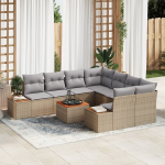 9 dalių sodo sofa komplektas su pagalvėlėmis &Scaron;viesiai pilnas poli ratanas akacijos
