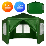 Komercinė sodo paviljono palapinė 2x2x2 m su žalios spalvos langais