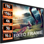 130 colių 16:9 projekcijos ekranas 4K HDTV