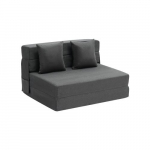 Sulankstoma sofa-lova su pagalvėmis tamsiai pilka