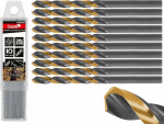 Grąžtai metalui Hss 4.5 mm, 10 vnt., juodai-auksiniai