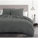 3-piece duvet set - HOME LINGE PASSION - HP72076 - 82 g microfibre - 220 x 240 cm - Anthracite grey